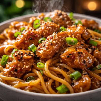 Image of Baked Sesame Chicken Noodles
