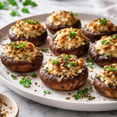 Image of Baked Shiitake Stuffed Mushroom Caps