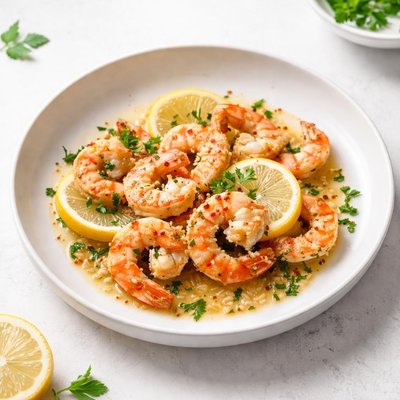 Image of Baked Shrimp in Lemony Garlic Sauce
