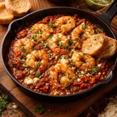Image of Baked Shrimp in Tomato Feta Sauce