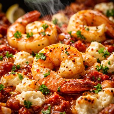 Image of Baked Shrimp with Feta Cheese