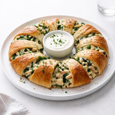 Image of Baked Spinach Artichoke Chicken Ring