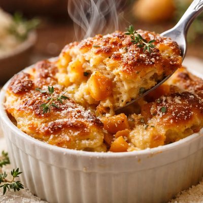 Image of Baked Squash and Parmesan Cheese Pudding Tortino Di Zucca