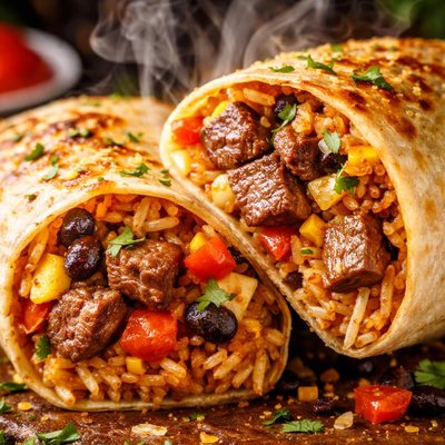 Image of Baked Steak Burritos