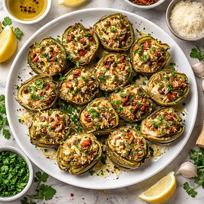 Image of Baked Stuffed Artichoke Hearts