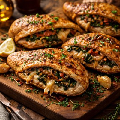 Image of Baked Stuffed Boneless Chicken Breasts