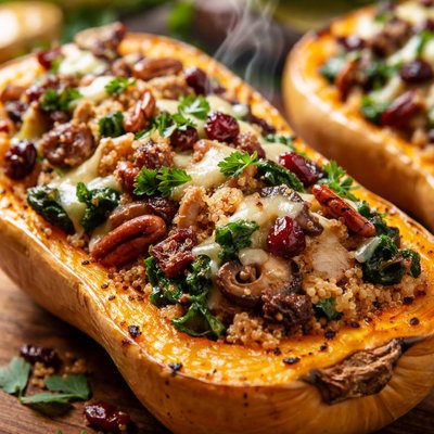 Image of Baked Stuffed Butternut Squash Vegetarian