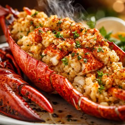 Image of Baked Stuffed Lobster New England Style