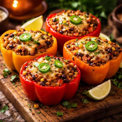 Image of Baked Stuffed Mexi Bell Peppers