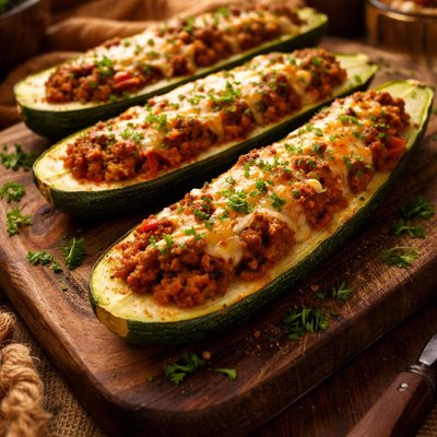 Image of Baked Stuffed Zucchini