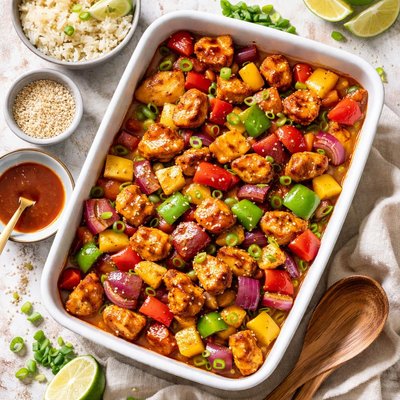 Image of Baked Sweet and Sour Chicken with Veggies