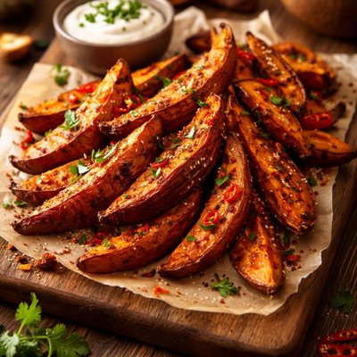 Image of Baked Sweet Potato and Chile Wedges