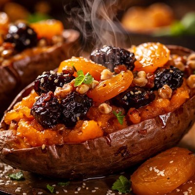 Image of Baked Sweet Potatoes with Apricots and Prunes
