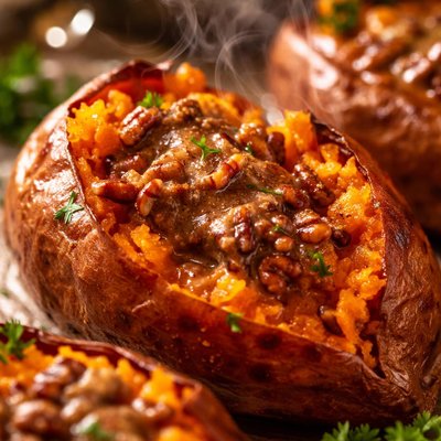 Image of Baked Sweet Potatoes with Brown Sugar Pecan Butter