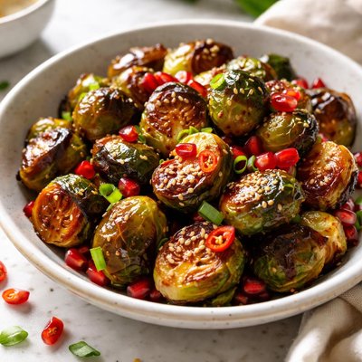Image of Baked Sweet Sour Brussels Sprouts