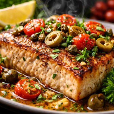 Image of Baked Swordfish Manzanillo