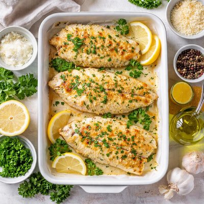Image of Baked Tilapia with Sour Cream Parmesan Crust