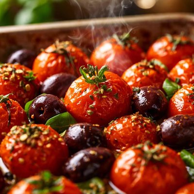 Image of Baked Tomatoes with Olives