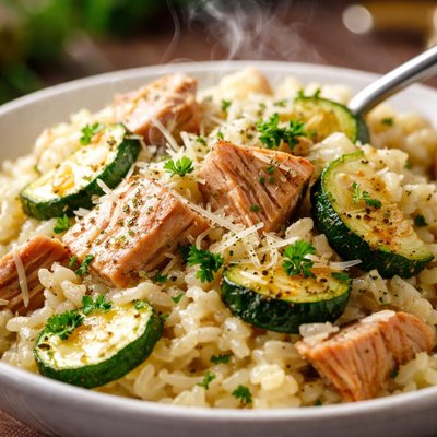 Image of Baked Tuna and Zucchini Risotto
