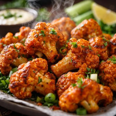 Image of Baked Vegetarian Buffalo Cauliflower Wings