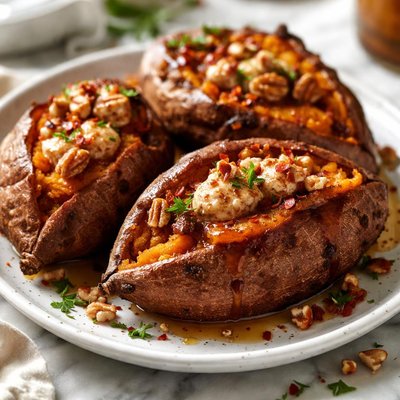 Image of Baked Yams with Cinnamon Chili Butter