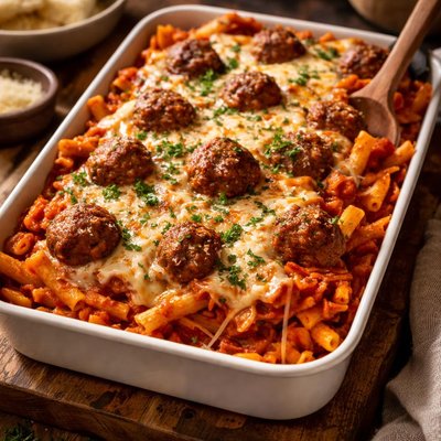 Image of Baked Ziti and Meatball Casserole