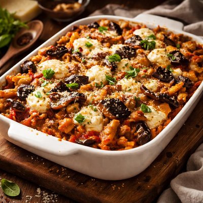 Image of Baked Ziti with Eggplant and Ricotta Cheese