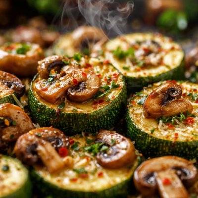 Image of Baked Zucchini with Mushrooms