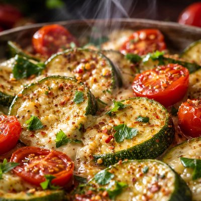 Image of Baked Zucchini with Tomatoes