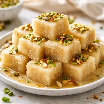 Image of Baklava an Indian Milk Sweet in Sugar Syrup