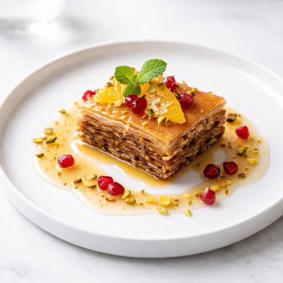 Image of Baklava Orange Pomegranate Honey Syrup