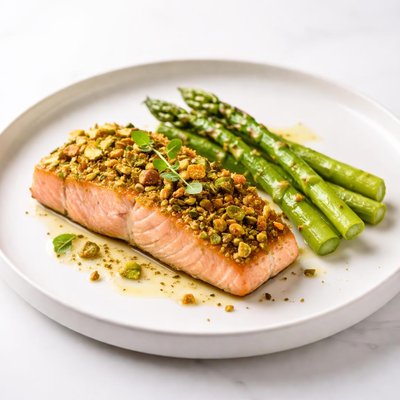 Image of Baklava Salmon with Asparagus