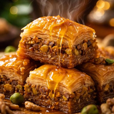 Image of Baklava with Honey Syrup