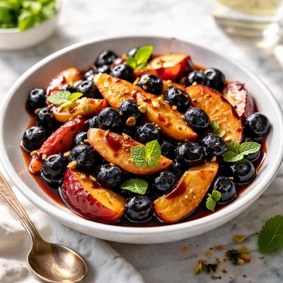 Image of Balsamic Blueberries and Peaches