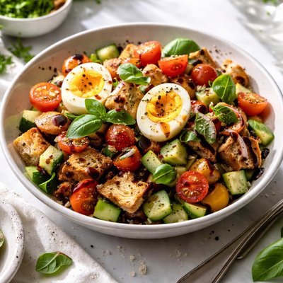 Image of Balsamic Egg Bruschetta Salad