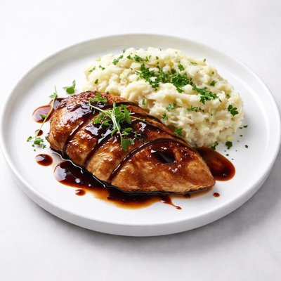 Image of Balsamic Glazed Chicken with Spring Onion Mash