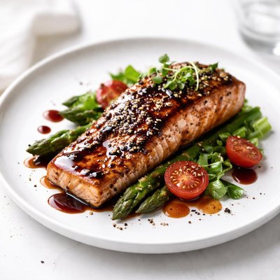 Image of Balsamic Glazed Cracked Pepper Salmon Clean Eating