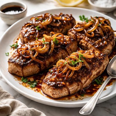 Image of Balsamic Glazed Pork with Caramelized Onions
