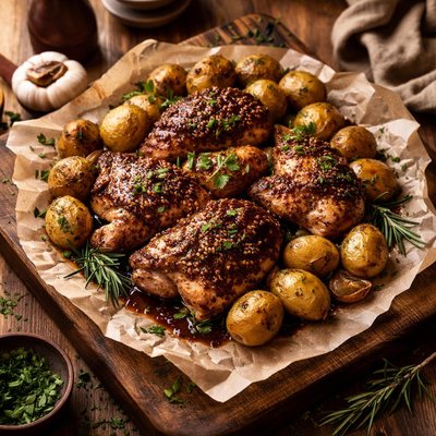Image of Balsamic Mustard Chicken with Potatoes