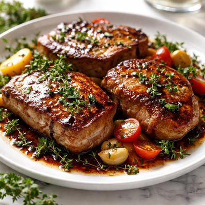 Image of Balsamic Pan Seared Pork Chops