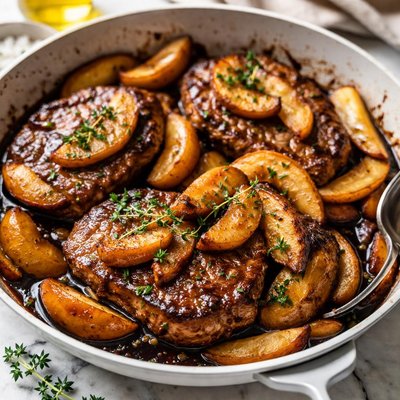 Image of Balsamic Pork Chops with Apples