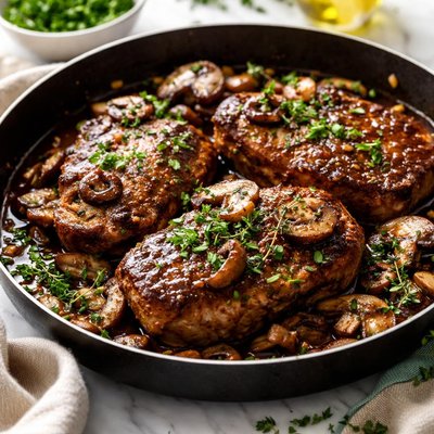 Image of Balsamic Pork Chops with Mushroom