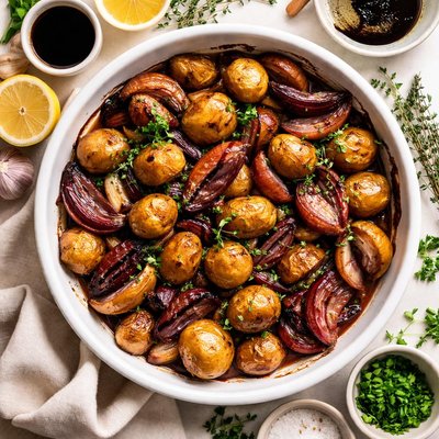Image of Balsamic Potatoes and Onions