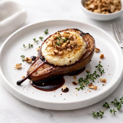 Image of Balsamic Roasted Pear with Warm Goat Cheese