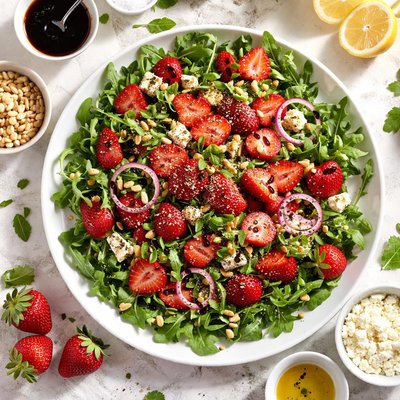 Image of Balsamic Strawberries with Arugula