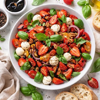 Image of Balsamic Strawberry and Basil Salad
