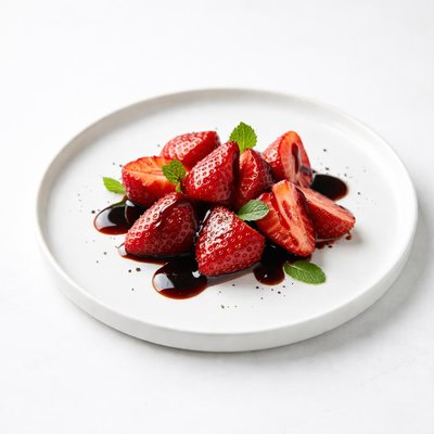 Image of Balsamic Syrup Over Strawberries