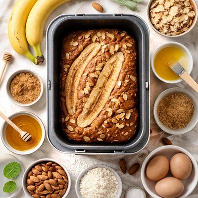 Image of Banana Almond Bread in a Bread Machine Clean