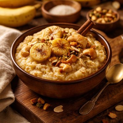 Image of Banana and Semolina Pudding Sheera