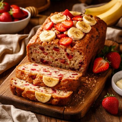 Image of Banana and Strawberry Bread